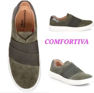 COMFORTIVA Tamyra Slip-On Suede Sneaker Flat Shoes